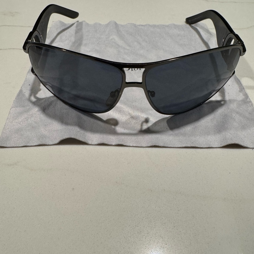 Dior Sleek Black Aviator Sunglasses- As is